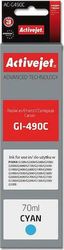 ACTIVEJET AC-G490C ΜΕΛΑΝΙ ΣΥΜΒΑΤΟ ΜΕ CANON GI-490C 70 ML 7000 PAGES CYAN