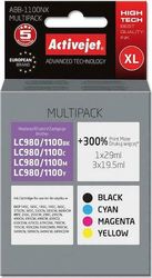 ACTIVEJET ABB-1100NX ΜΕΛΑΝΙ ΣΥΜΒΑΤΟ ΜΕ BROTHER LC1100 1 X 29 ML 3 X 195 ML BLACK MCY