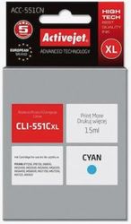 ACTIVEJET ACC-551CN ΜΕΛΑΝΙ ΣΥΜΒΑΤΟ ΜΕ CANON CLI-551C 15 ML CYAN