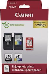 CANON ΜΕΛΑΝΙ INKJET PG 540 &amp; CL 541 BLACK &amp; COLOUR + PHOTO PAPER 50SH ΜΕ OEM:5225B013