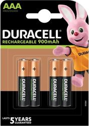 DURACELL RECHARGEABLE BATTERY R03 AAA 900MAH NIMH 4 PCS