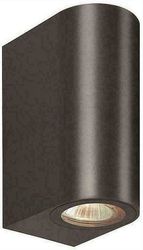 EUROLAMP ΑΠΛΙΚΑ ΤΟΙΧΟΥ UP-DOWN ΟΒΑΛ GU10 IP54 ΜΑΥΡΗ 145-82065