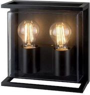 EUROLAMP ΑΠΛΙΚΑ ΤΟΙΧΟΥ ΜΑΥΡΗ Ε27 2*20W 220X220X95MM IP65 145-20635