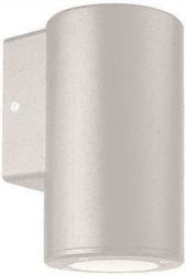 EUROLAMP ΑΠΛΙΚΑ ΤΟΙΧΟΥ ΜΟΝΗ ΣΤΡΟΓΓΥΛΗ DOWN ΠΛΑΣΤΙΚΗ GU10 ΛΕΥΚΗ 145-82010