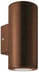 EUROLAMP ΑΠΛΙΚΑ ΤΟΙΧΟΥ ΜΟΝΗ ΣΤΡΟΓΓΥΛΗ UP-DOWN ΠΛΑΣΤΙΚΗ GU10 ΑΝΤΙΚΕ ΧΑΛΚΟΥ 145-82017