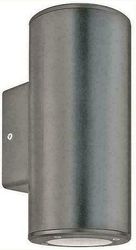 EUROLAMP ΑΠΛΙΚΑ ΤΟΙΧΟΥ ΜΟΝΗ ΣΤΡΟΓΓΥΛΗ UP-DOWN ΠΛΑΣΤΙΚΗ GU10 ΓΚΡΙ 145-82016