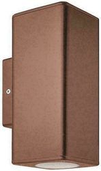 EUROLAMP ΑΠΛΙΚΑ ΤΟΙΧΟΥ ΜΟΝΗ ΤΕΤΡΑΓΩΝΗ UP-DOWN ΠΛΑΣΤΙΚΗ GU10 ΑΝΤΙΚΕ ΧΑΛΚΟΥ 145-82009