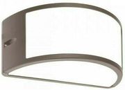 EUROLAMP ΑΠΛΙΚΑ ΤΟΙΧΟΥ ΟΒΑΛ E27 MAX 10W LED 220X121X108 IP54 ΓΚΡΙ PRO 145-20212