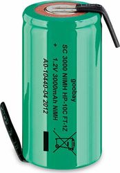 GOOBAY 72808 SUB-C, 3000 MAH, SOLDER TAIL (Z), NICKEL-METAL HYDRIDE BATTERY (NIMH), 1.2 V