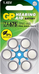 GP ZINK AIR BATTERY GP ZA675 6PCS BUTTON FOR HEARING AIDS