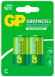 GP GP ZINC CARBON BATTERY GP R14 14G-U2 GREENCELL 2 PCS. 1.5V