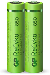 GP RECHARGEABLE BATTERY GP R03 AAA 850MAH NIMH 85AAAHCE-EB2 RECYKO , 2 PC IN BLISTER