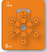 GP ZINK AIR BATTERY GP ZA13 1PC BUTTON FOR HEARING AIDS 6ΤΜΧ