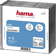 HAMA HAMA 51275 SLIM CD JEWEL CASE, PACK OF 10, TRANSPARENT/BLACK