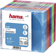 HAMA HAMA 51666 SLIM CD JEWEL CASE, PACK OF 25, COLOURED
