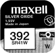 MAXELL BUTTON CELL BATTERY SILVER MAXELL SR-41 SW /384/392/AG3 1.55V