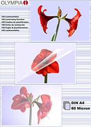 OLYMPIA OLYMPIA 9166 ΦΥΛΛΑ ΠΛΑΣΤΙΚΟΠΟΙΗΣΗΣ ΓΙΑ Α4 ΣΕ ΚΟΥΤΙ 80 MICRONS 100 ΤΜΧ