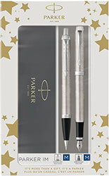 PARKER PARKER IM BRUSHED METAL DUO SET FOUNTAIN &amp; PEN FINE