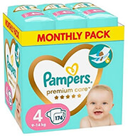 PAMPERS ΠΑΝΕΣ PAMPERS PREMIUM CARE NO4 (9-14KG) 174TMX MONTHLY PACK