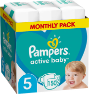PAMPERS ΠΑΝΕΣ PAMPERS ACTIVE BABY NO5 (11-16KG) 150 TMX MONTHLY PACK