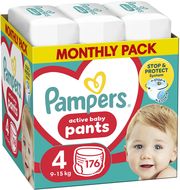 PAMPERS ΠΑΝΕΣ PAMPERS PANTS NO4 (9-15KG) 176 TMX MONTHLY PACK