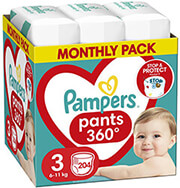 PAMPERS ΠΑΝΕΣ PAMPERS PANTS NO3 (6-11KG) 204TMX MONTHLY PACK