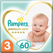 ΠΑΝΕΣ PAMPERS PREMIUM CARE ΜΕΓ 3 60 ΤΜΧ JUMBO