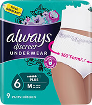 ALWAYS ΣΕΡΒΙΕΤΕΣ ΑΚΡΑΤΕΙΑΣ ALWAYS DISCREET PANTS MEDIUM 9ΤΜΧ 83748274