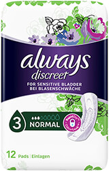 ΣΕΡΒΙΕΤΕΣ ΑΚΡΑΤΕΙΑΣ ALWAYS DISCREET PADS NORMAL 12ΤΜΧ 83748051