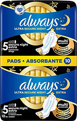 ΣΕΡΒΙΕΤΕΣ ALWAYS ULTRA SECUR NIGHT EXTRA DUO 10ΤΜΧ