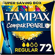 TAMPAX ΤΑΜΠΟΝ TAMPAX COMPAK PEARL REGULAR 72ΤΜΧ