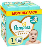 PAMPERS ΠΑΝΕΣ PAMPERS PREMIUM CARE NO1 (2-5KG) 156 TMX MONTHLY PACK