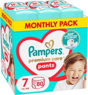 PAMPERS ΠΑΝΕΣ PAMPERS PREMIUM PANTS NO7 (17+KG) 80TMX MONTHLY PACK