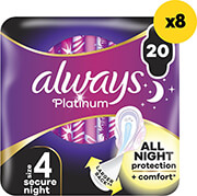 ΣΕΡΒΙΕΤΕΣ ALWAYS ULTRA PLATINUM SECURE NIGHT 160TMX (8Χ20TMX)