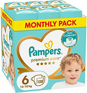 PAMPERS ΠΑΝΕΣ PAMPERS PREMIUM CARE NO6 (13-18KG) 128 TMX MONTHLY PACK