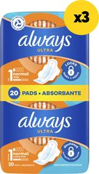 ALWAYS ΣΕΡΒΙΕΤΕΣ ALWAYS ULTRA NORMAL PLUS VALUE PACK 60ΤΜΧ(3Χ20TMX)