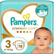 PAMPERS ΠΑΝΕΣ PAMPERS PREMIUM CARE ΜΕΓ NO3 78ΤΜΧ JUMBO+