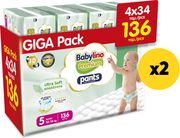 BABYLINO PANTS JUNIOR PREMIUM SOFT N5 10-16KG/136 TEM X2