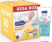 SEPTONA SEPTONA CALM N' CARE ΠΑΝΕΣ NO2 (3-6KG) 90PCS ΤΕΜ GIGA BOX + ΔΩΡΟ SEPTONA BABY ΚΡΕΜΑ ΣΥΓ/ΑΤΟΣ 100ML