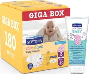 SEPTONA CALM N' CARE ΠΑΝΕΣ NO3 (4-9KG) 180 ΤΕΜ GIGA BOX + ΔΩΡΟ SEPTONA BABY ΚΡΕΜΑ ΣΥΓΚΑΜΑΤΟΣ 100ML