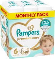 ΠΑΝΕΣ PAMPERS PREMIUM CARE NO6 (13-18KG) 140 TMX MONTHLY PACK