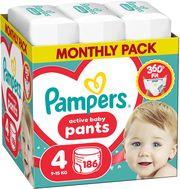 ΠΑΝΕΣ PAMPERS PANTS NO4 (9-15KG) 186 TMX MONTHLY PACK