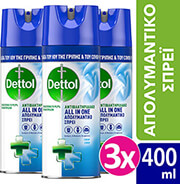 DETTOL DETTOL ΑΠΟΛΥΜΑΝΤΙΚΟ SPRAY CRISP LINEN 400 ML, 3ΤΜΧ