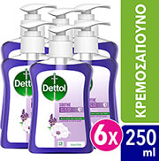 DETTOL DETTOL ΑΝΤΙΒΑΚΤΗΡΙΔΙΑΚΟ ΚΡΕΜΟΣΑΠΟΥΝΟ ΧΑΛΑΡΩΤΙΚΟ ΑΝΤΛΙΑ 250 ML 4+2