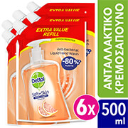 DETTOL DETTOL GRAPEFRUIT POUCH ΑΝΤΙΒΑΚΤΗΡΙΔΙΑΚΟ REFILL 500ML 6ΤΜΧ