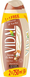 VIDAL ΑΦΡΟΛΟΥΤΡΟ ALMOND &amp; KARITE 750ML1+1FR