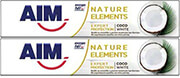 AIM ΟΔΟΝΤΟΚΡΕΜΑ AIM NATURE ELEM COCO WHITE 75ML X2