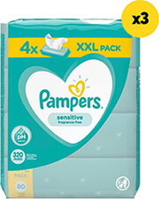 ΜΩΡΟΜΑΝΤΗΛΑ PAMPERS WIPES SENSITIVE 4X3X80ΤΜΧ 81753739