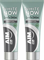 AIM ΟΔΟΝΤΟΚΡΕΜΑ AIM WHITE NOW DETOX CHAR 75ML 2ΤΕΜ