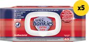 HANKIES ΑΝΤΙΒΑΚΤΗΡΙΔΙΑΚΑ ΜΑΝΤΗΛΙΑ WET HANKIES EXTRA SAFE 63ΤΕΜ 5ΤΜΧ